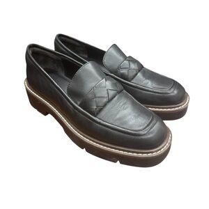 Nordstrom Torie-Lea Braided Platform Loafer Black Size 9